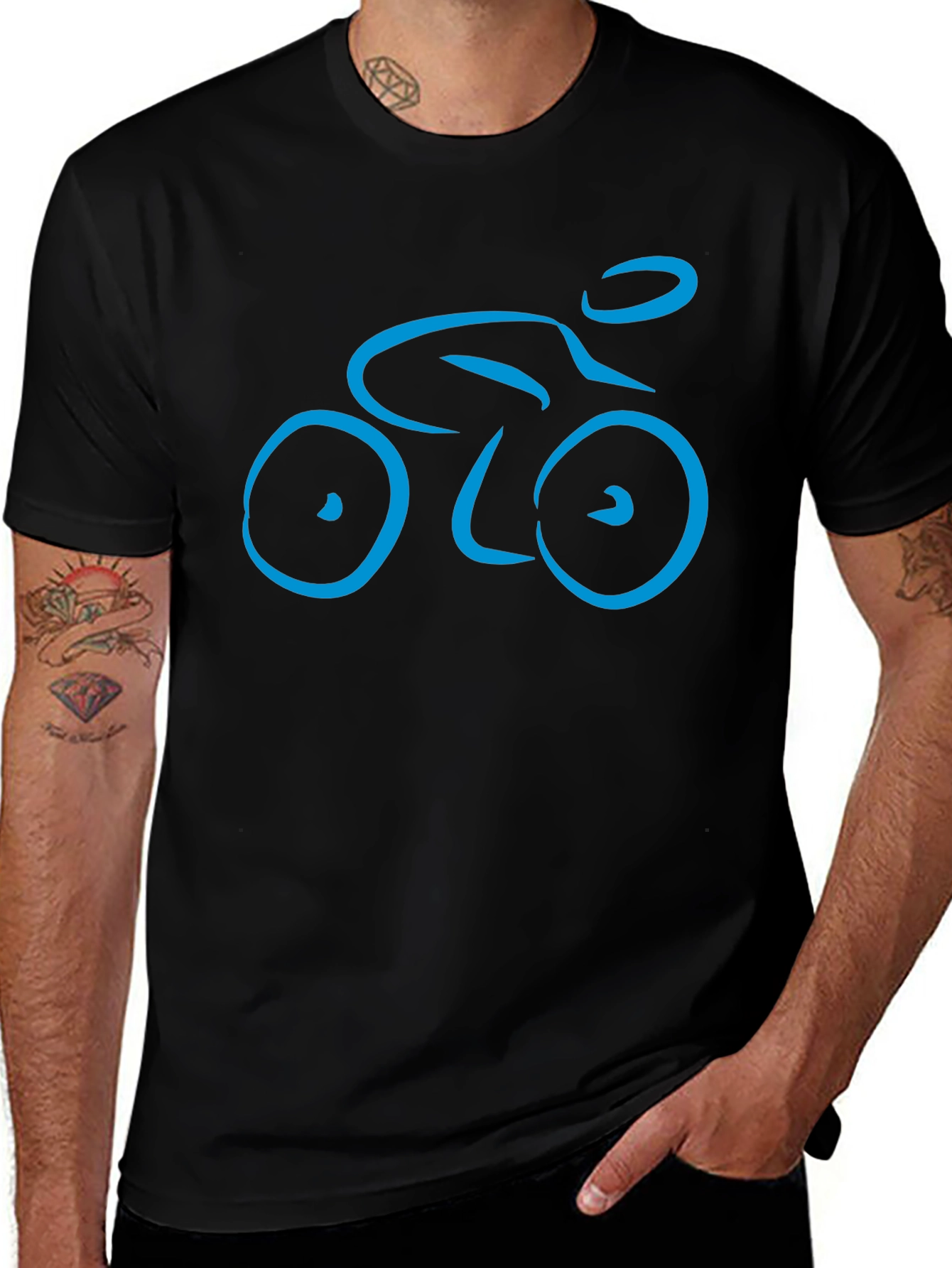 Cycling Enthusiast Black Graphic Tee