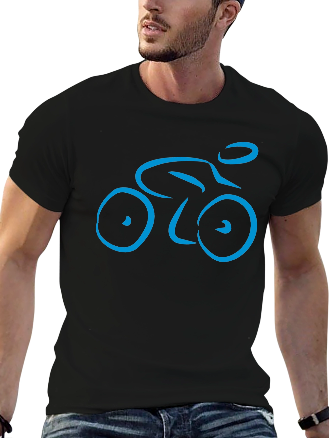 Cycling Enthusiast Black Graphic Tee