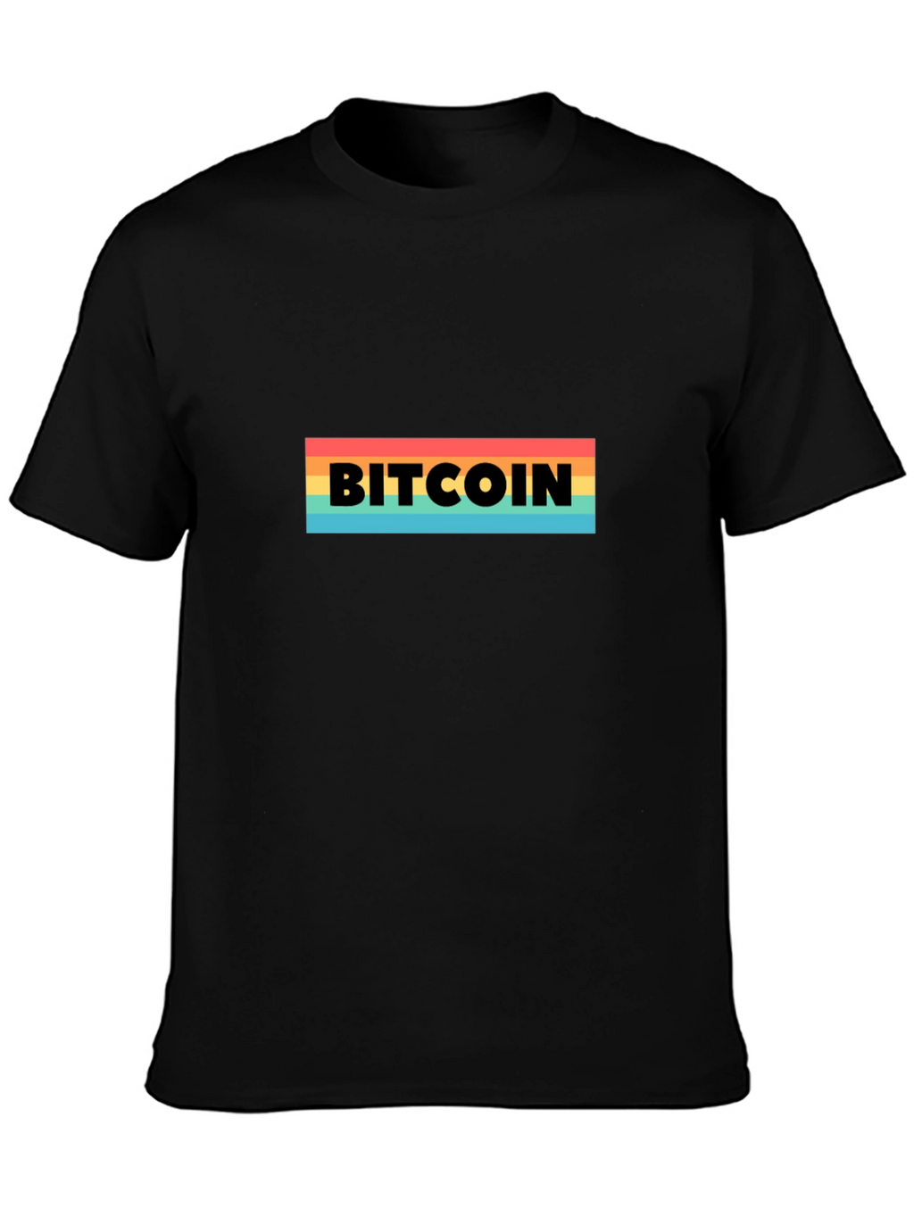 Bitcoin Retro Stripe T-Shirt - Black