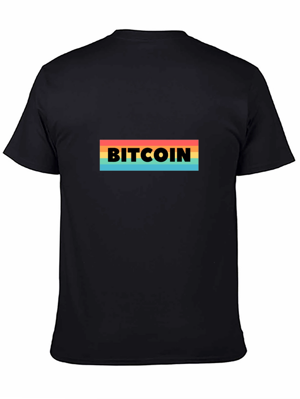 Bitcoin Retro Stripe T-Shirt - Black