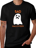 Sad Halloween Ghost T-Shirt - Spooky Season Tee