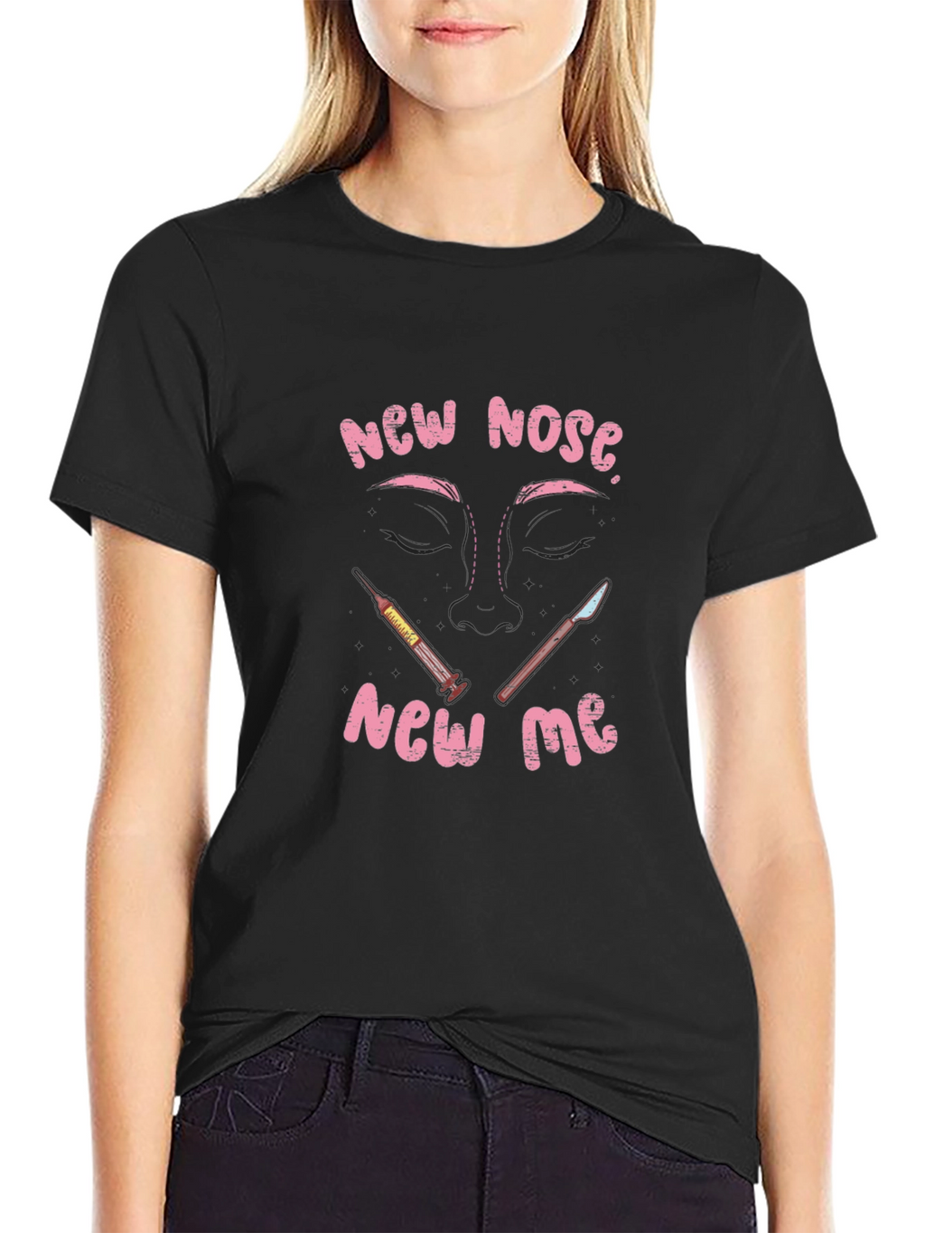 New Nose New Me Graphic Tee - Black