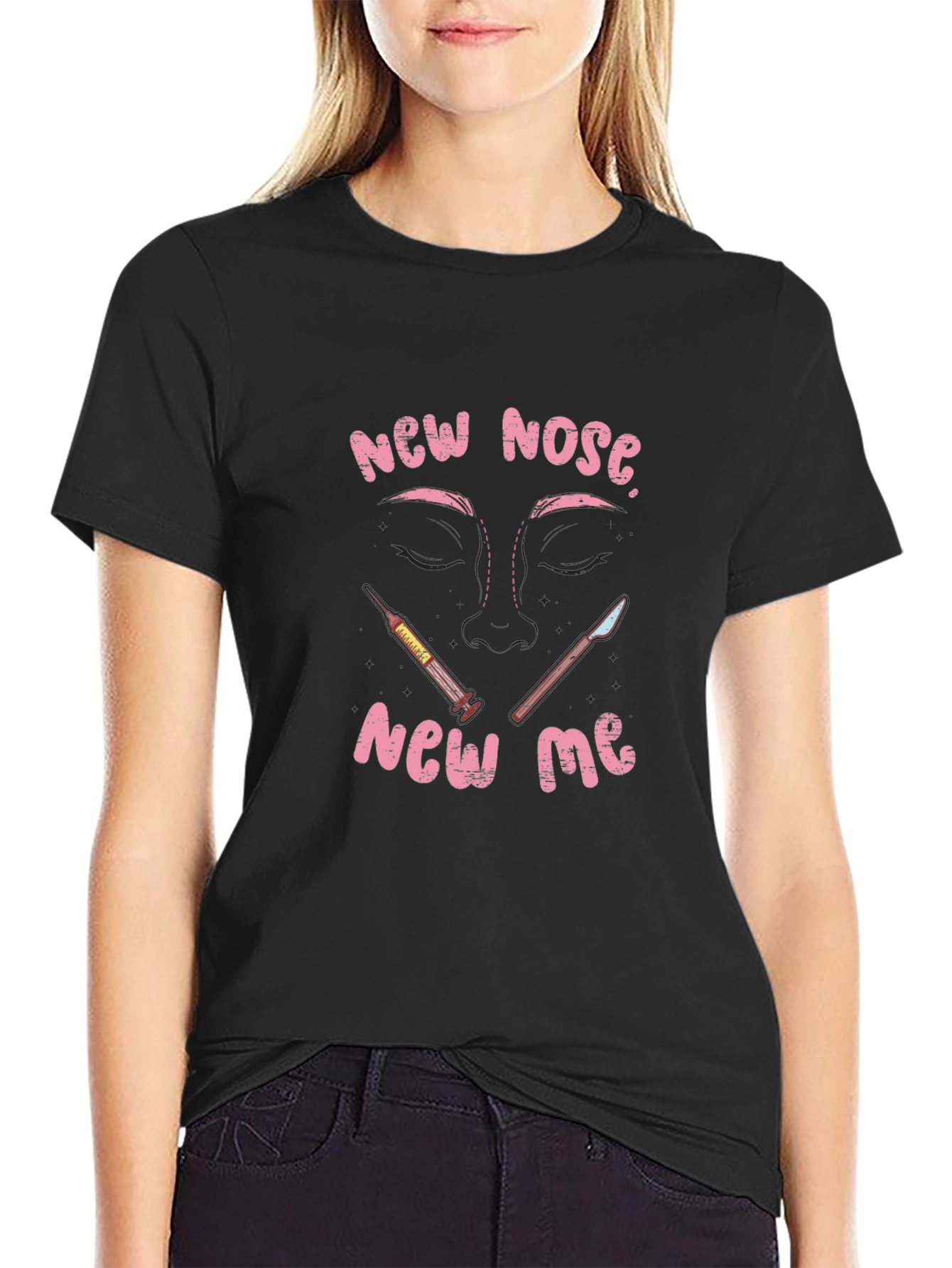 New Nose New Me Graphic Tee - Black