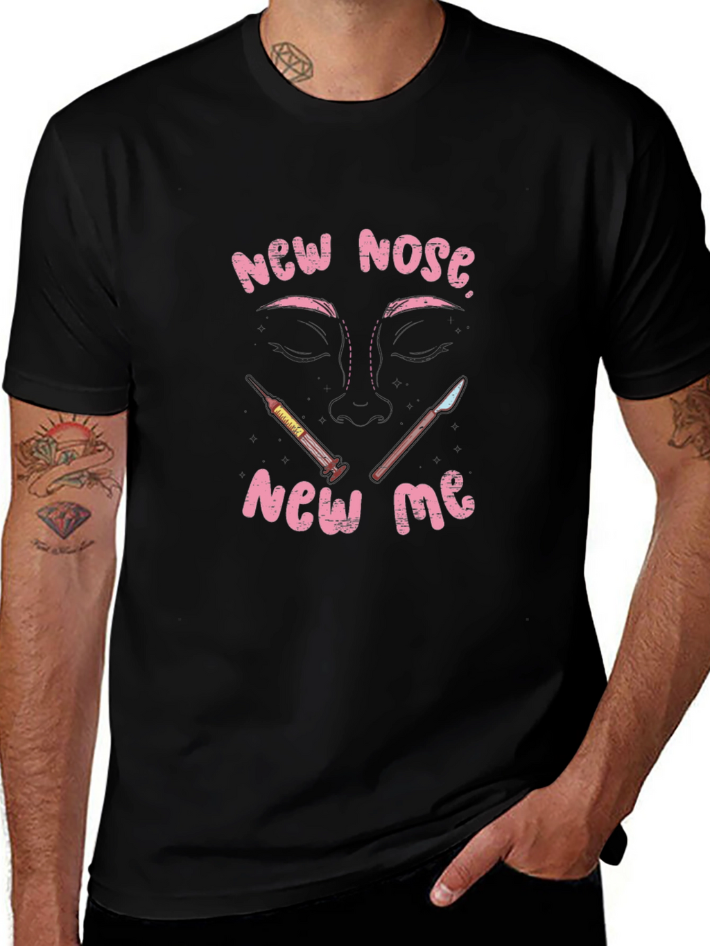 New Nose New Me Graphic Tee - Black