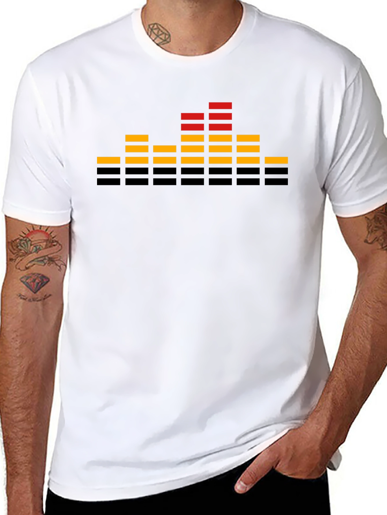 Retro Equalizer Graphic T-Shirt - Black