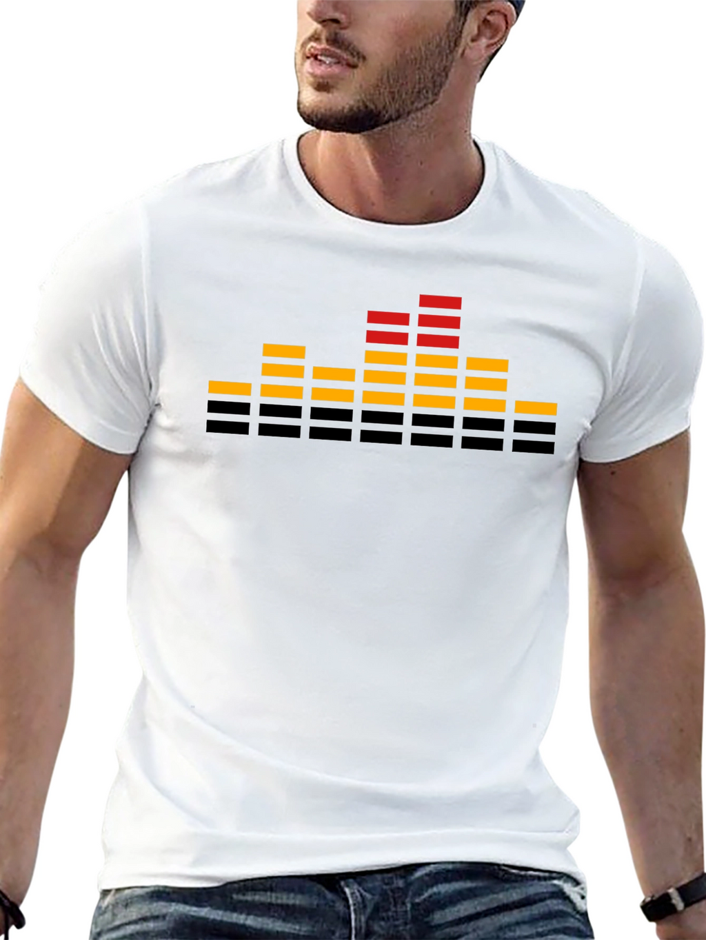 Retro Equalizer Graphic T-Shirt - Black