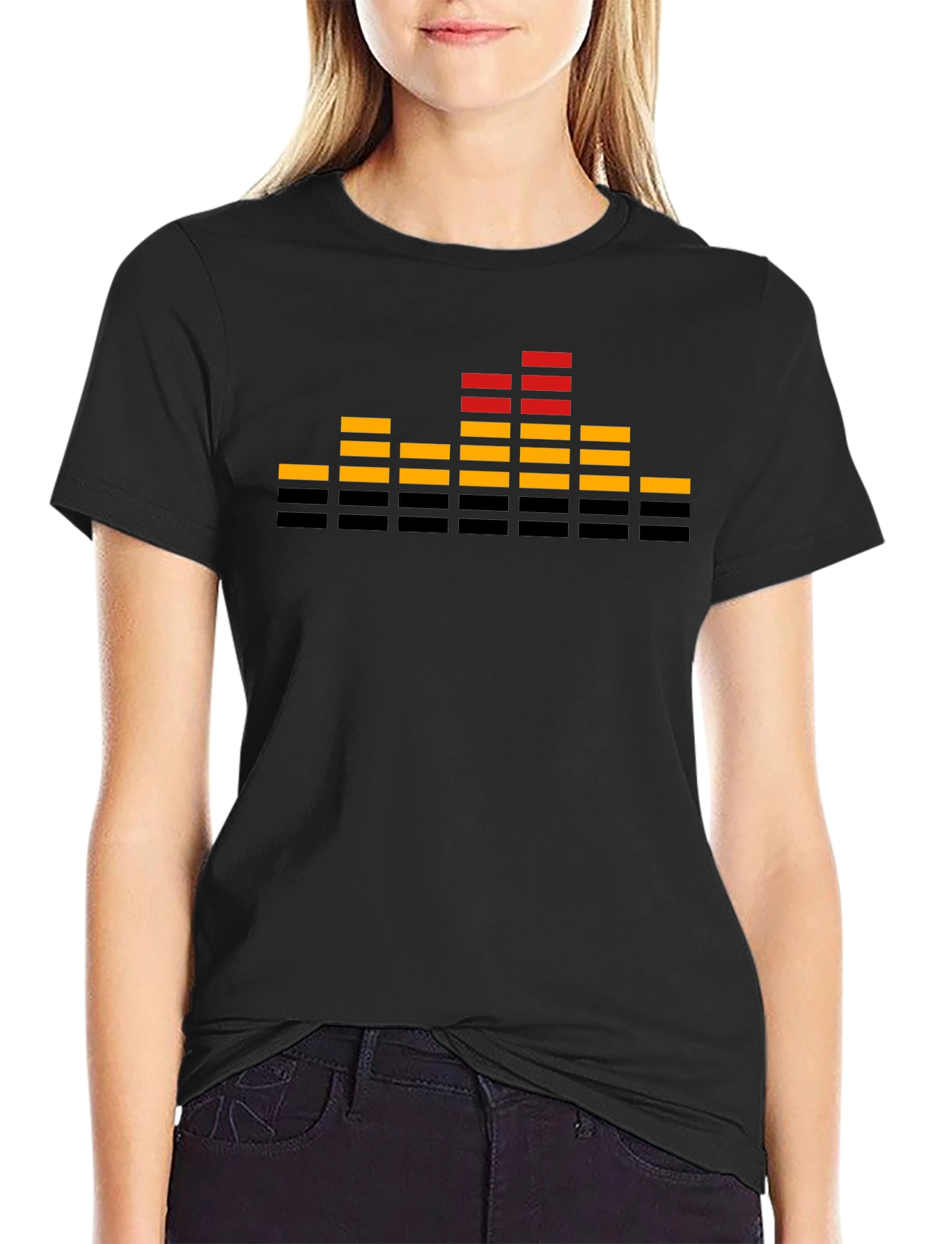 Retro Equalizer Graphic T-Shirt - Black