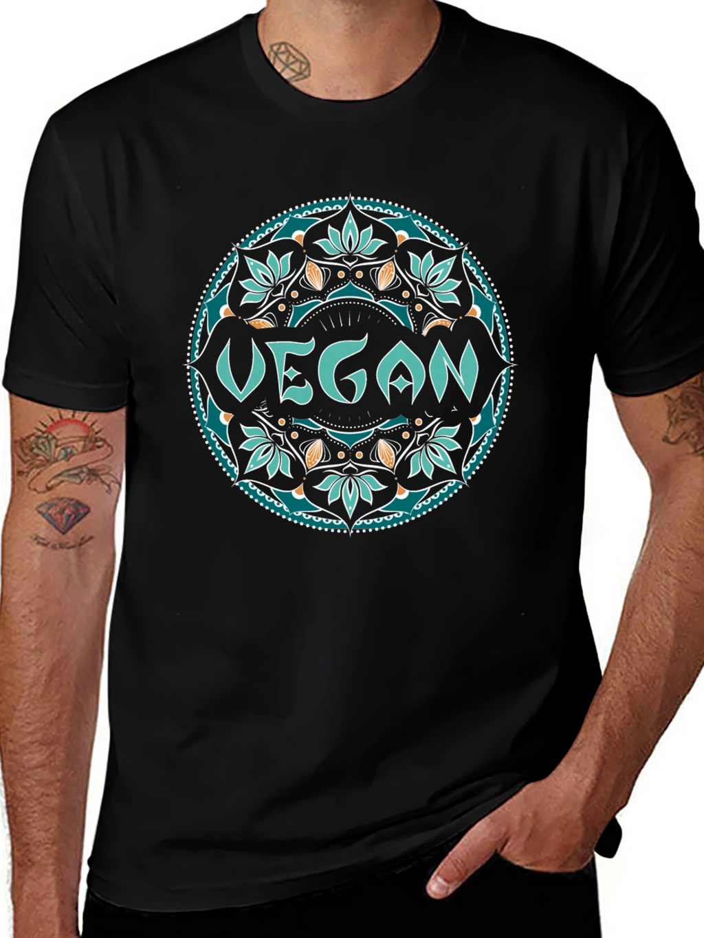 Vegan Mandala Tee - Stylish & Sustainable