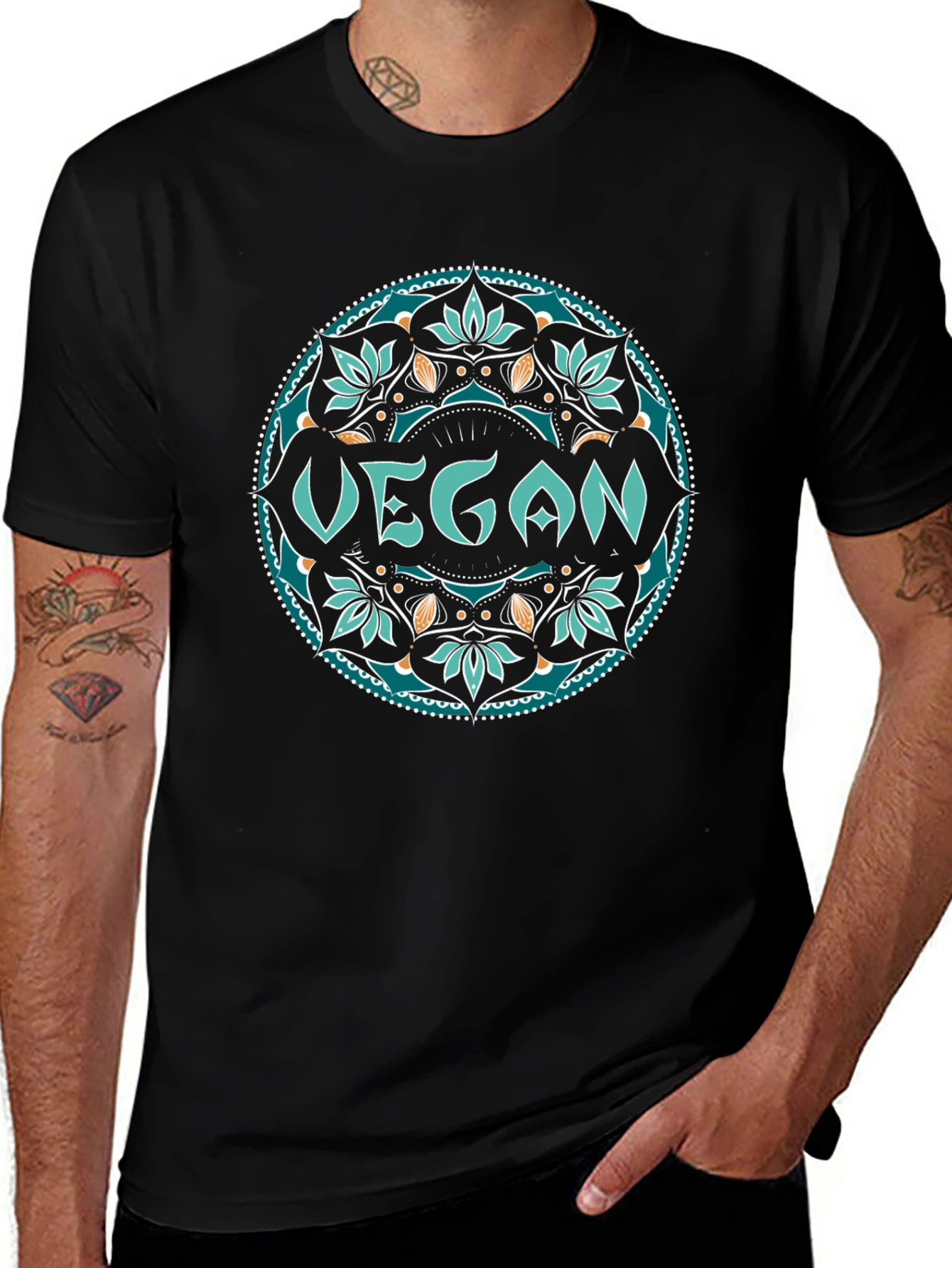 Vegan Mandala Tee - Stylish & Sustainable