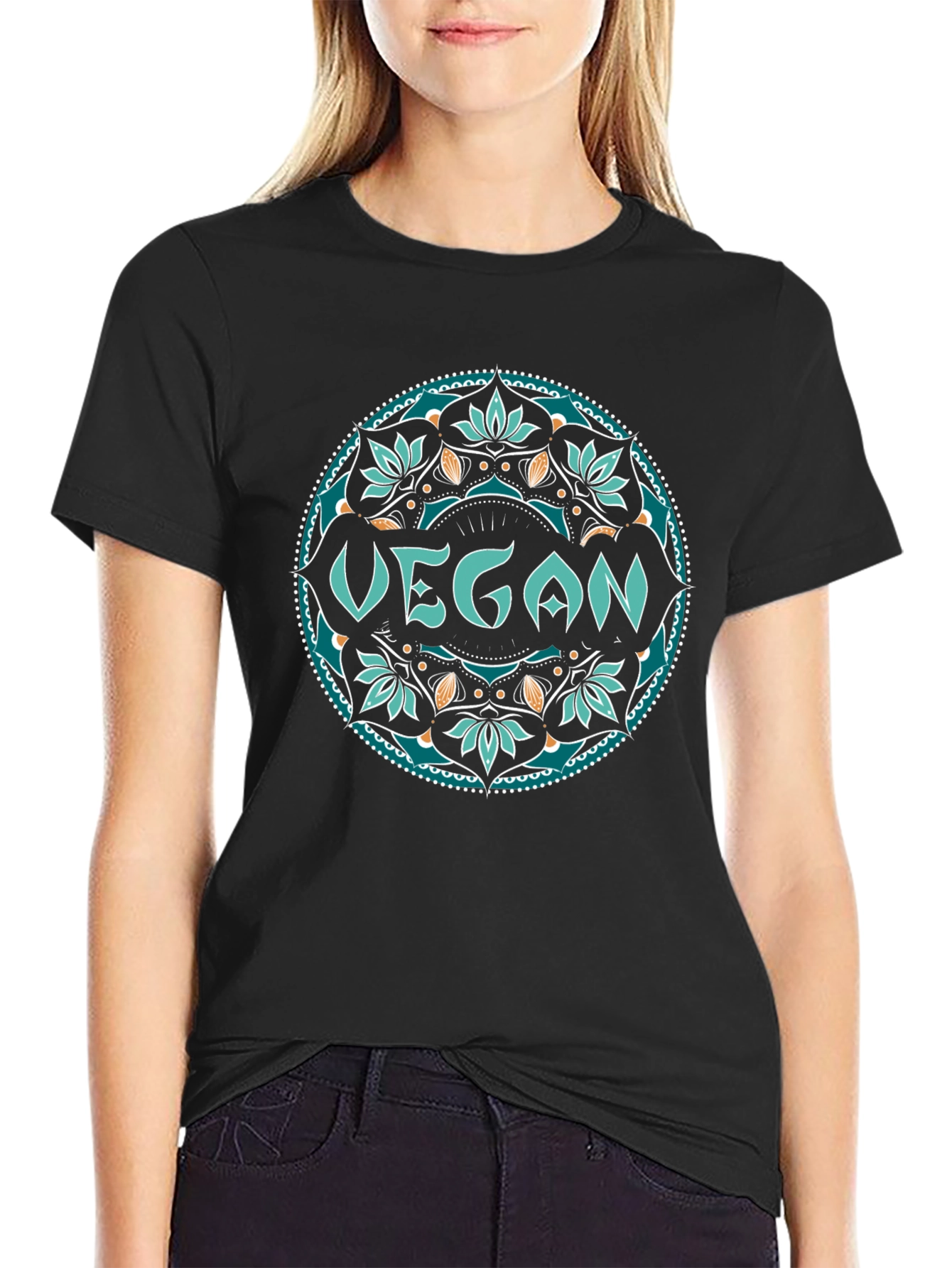 Vegan Mandala Tee - Stylish & Sustainable