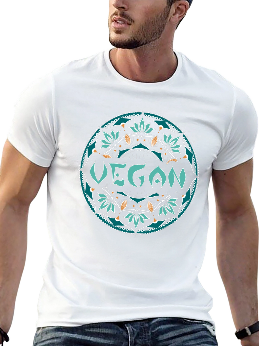 Vegan Mandala Tee - Stylish & Sustainable