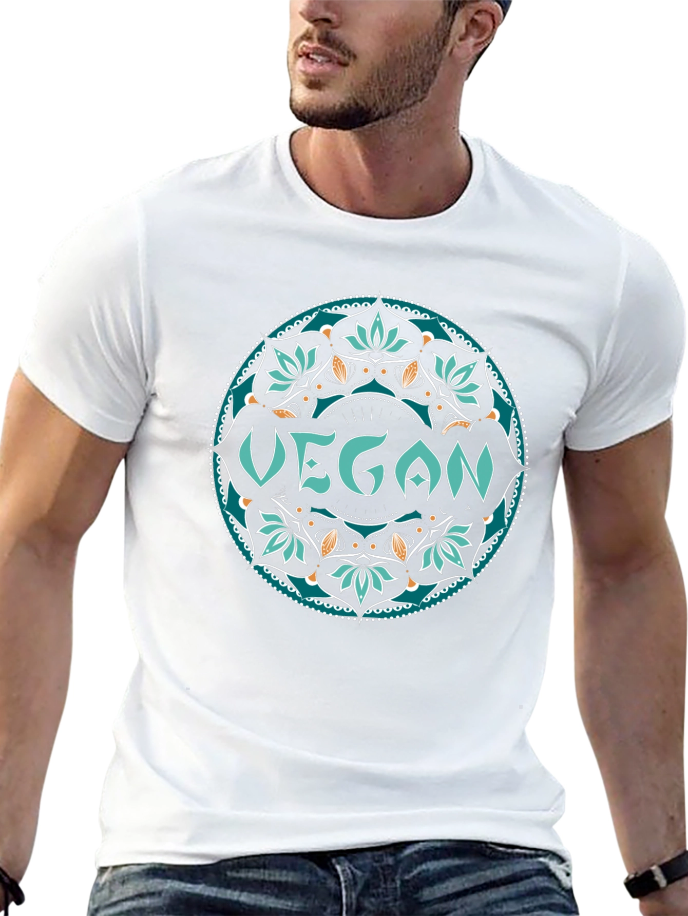 Vegan Mandala Tee - Stylish & Sustainable
