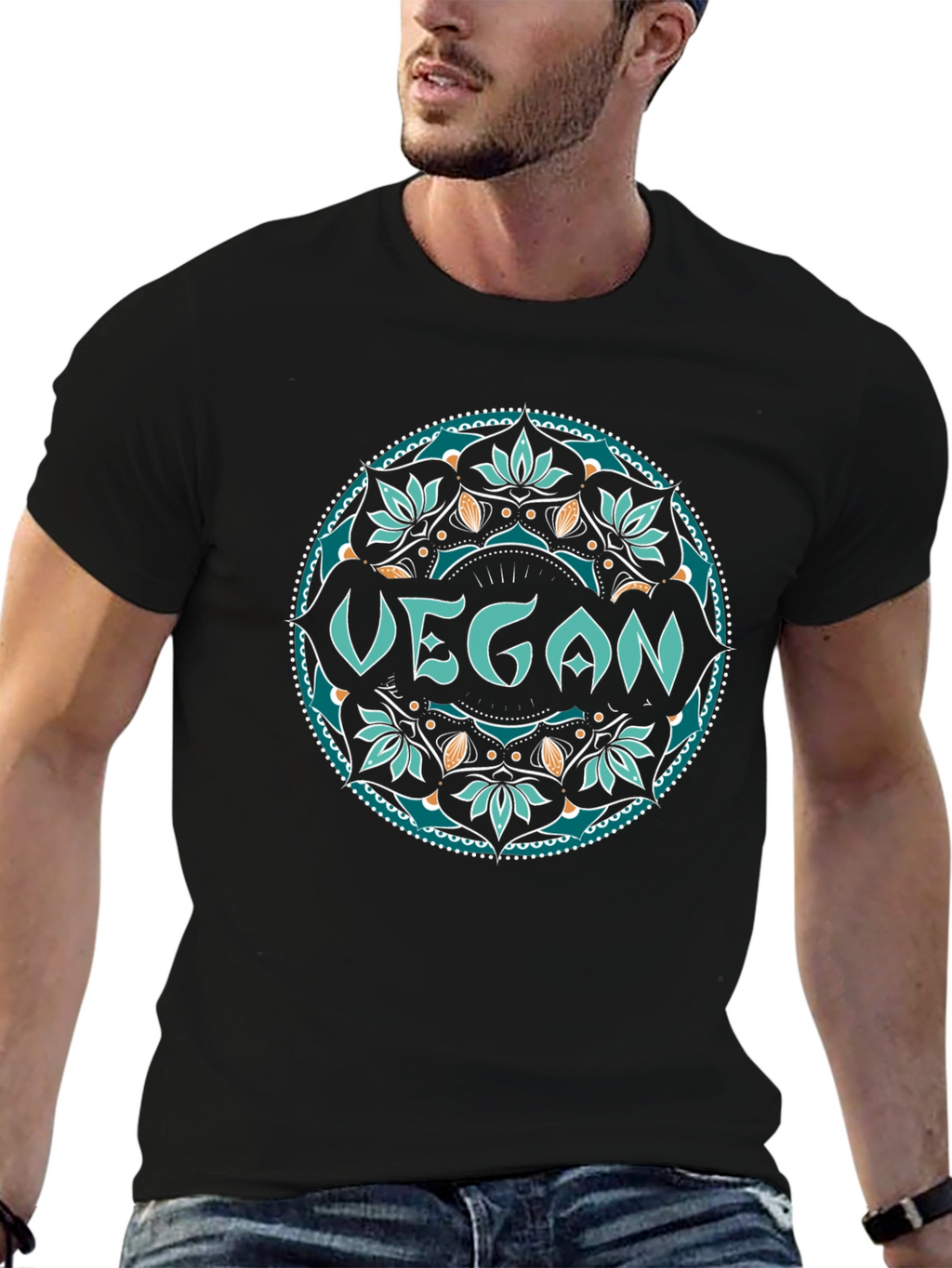Vegan Mandala Tee - Stylish & Sustainable