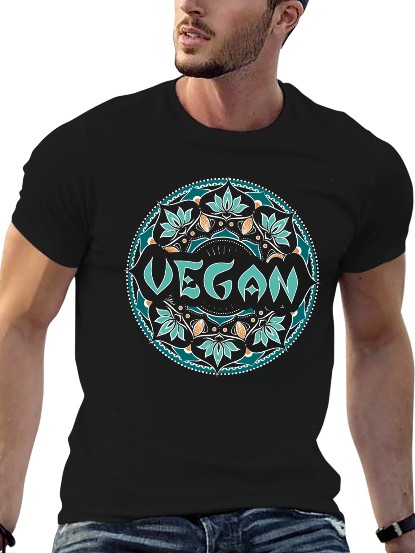 Vegan Mandala Tee - Stylish & Sustainable