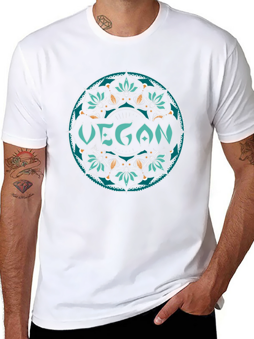Vegan Mandala Tee - Stylish & Sustainable