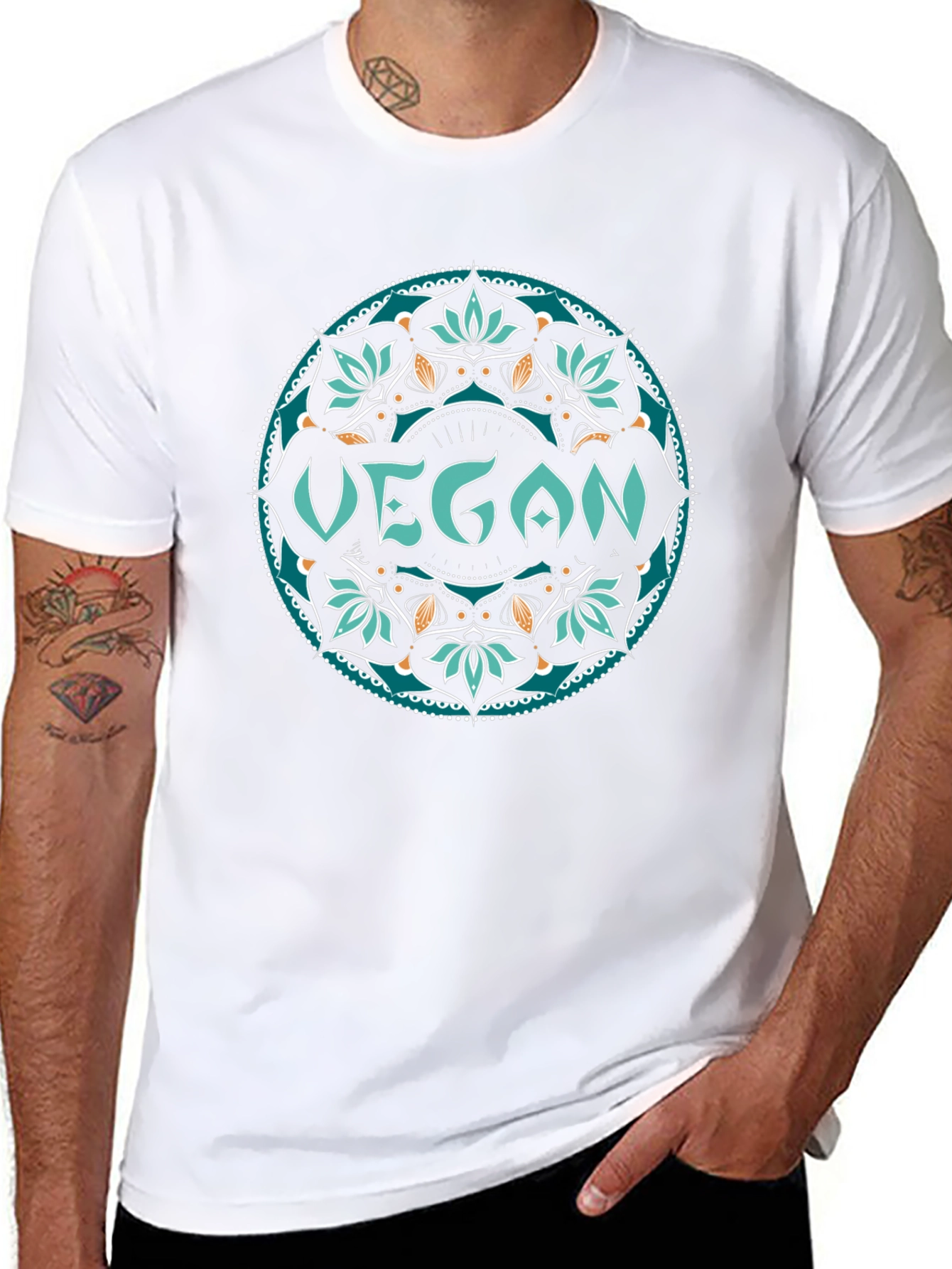 Vegan Mandala Tee - Stylish & Sustainable