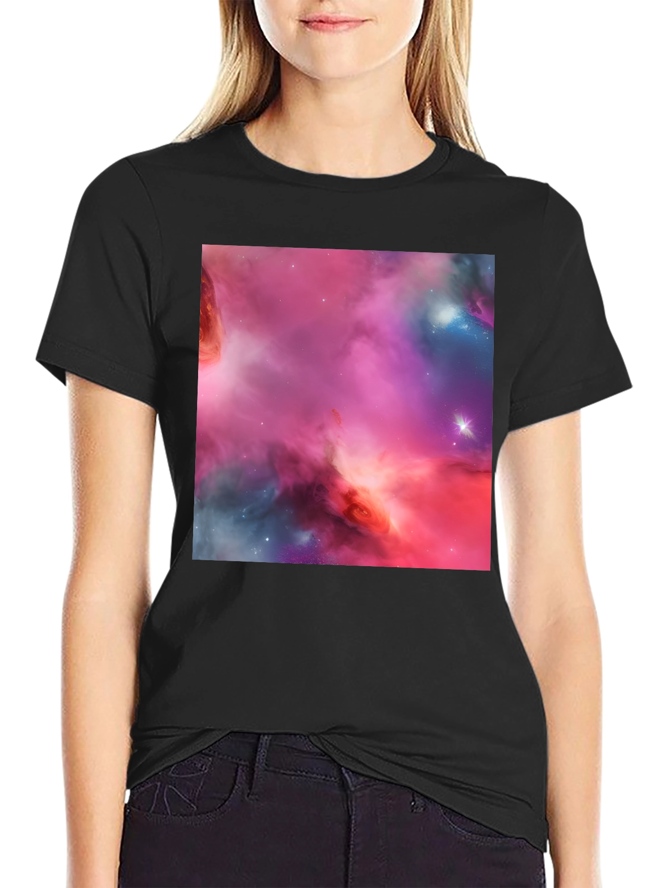 Nebula Print Black T-Shirt