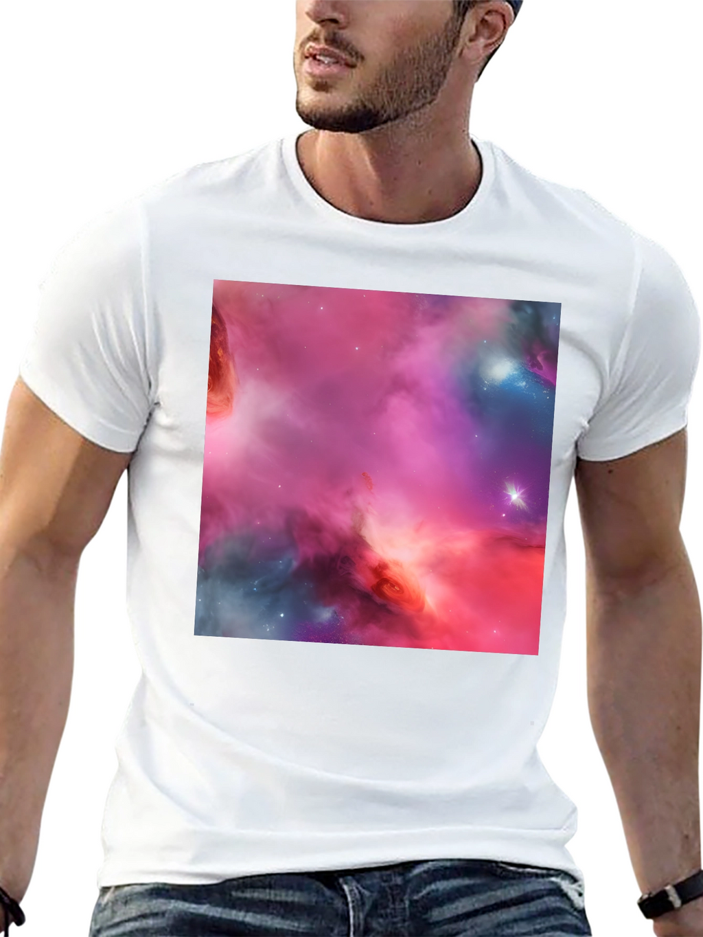 Nebula Print Black T-Shirt