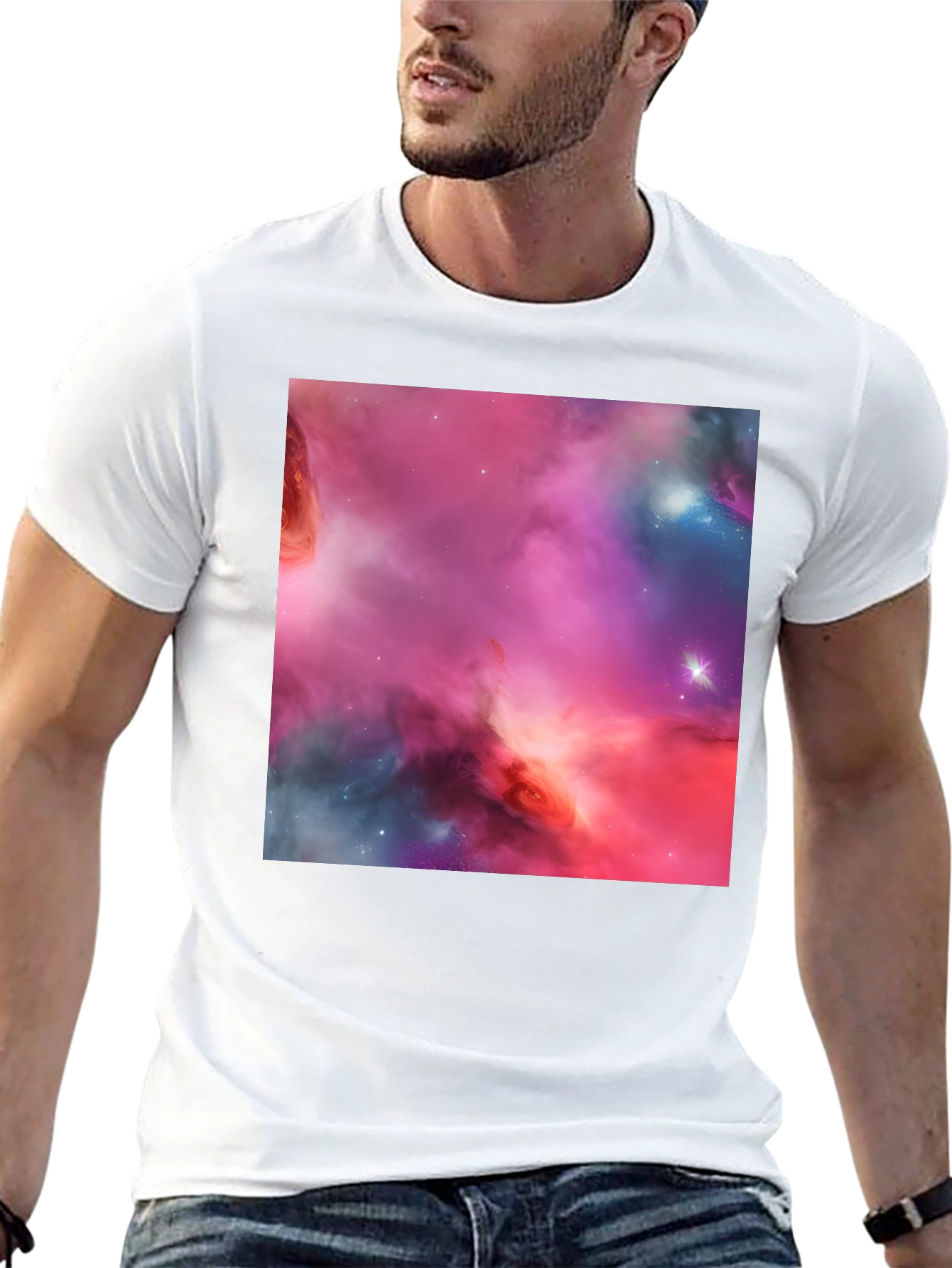 Nebula Print Black T-Shirt