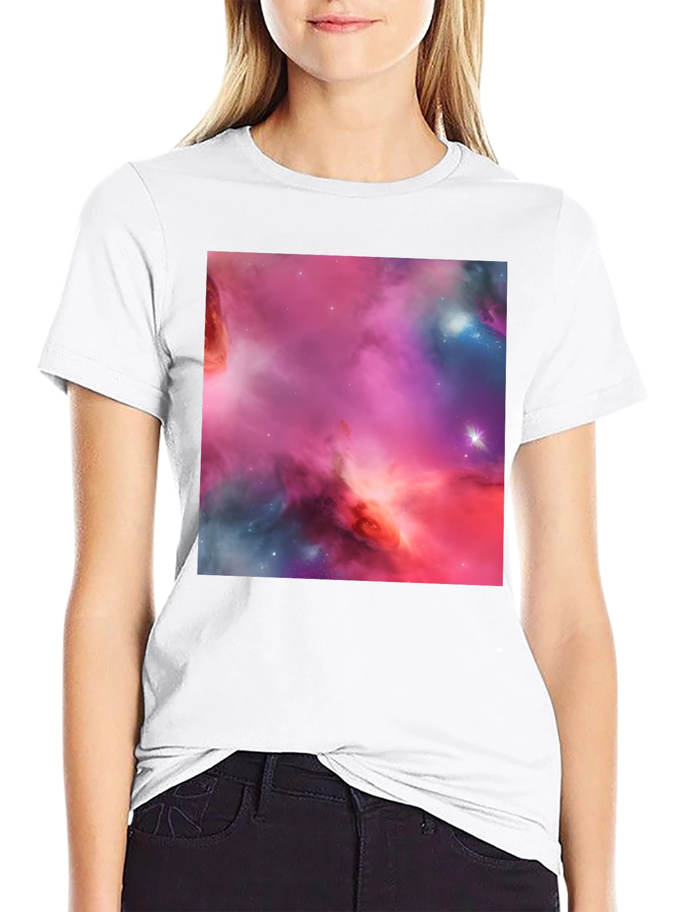 Nebula Print Black T-Shirt