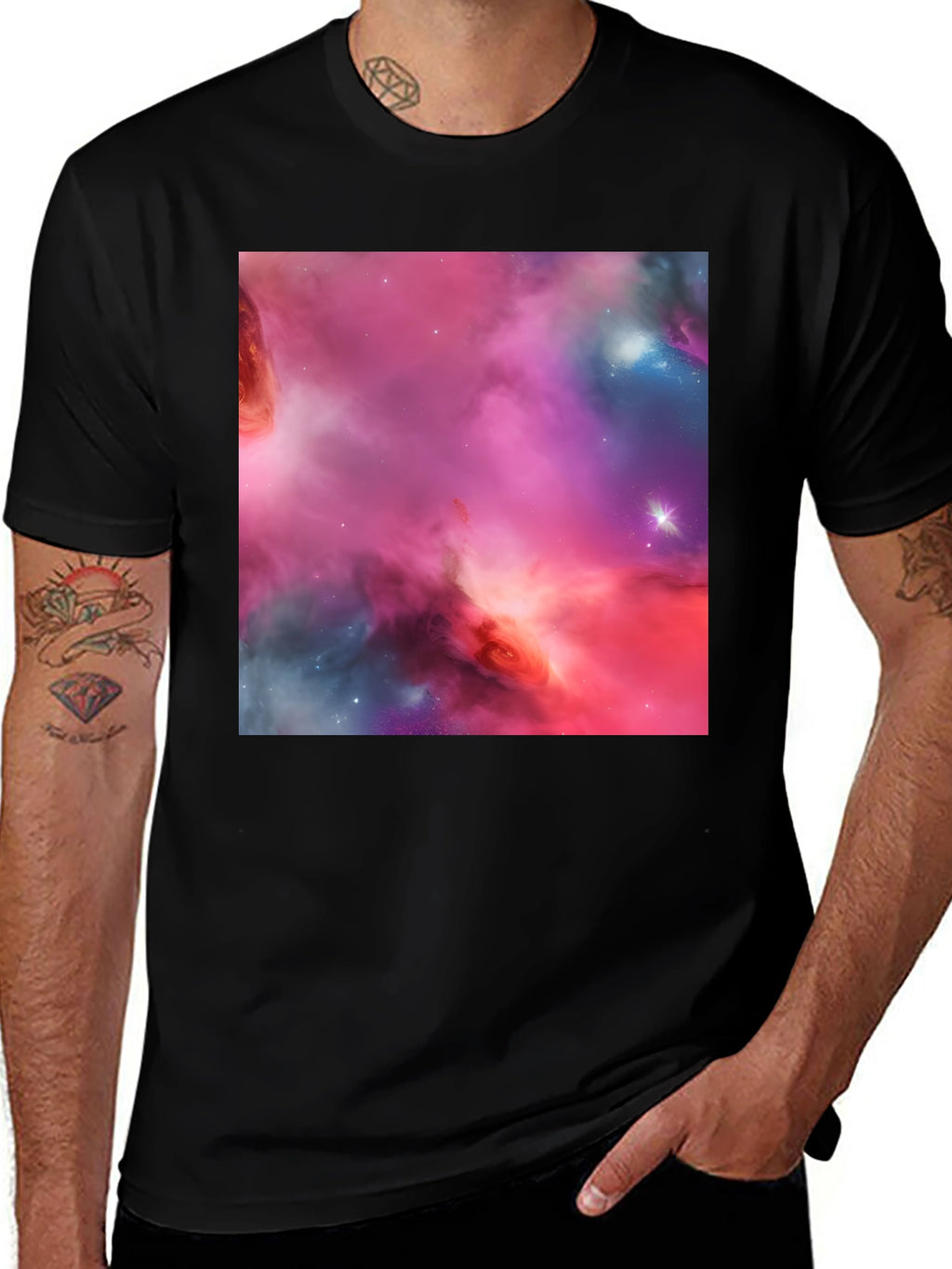 Nebula Print Black T-Shirt