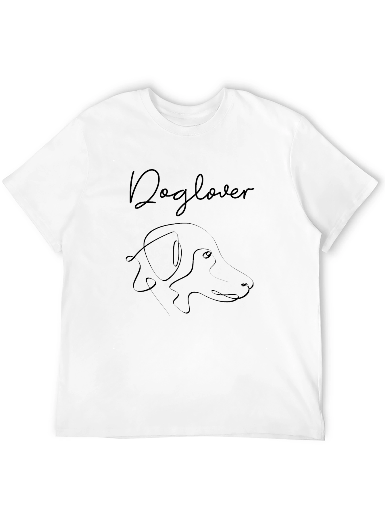 Dog Lover Minimalist Graphic Tee - Black