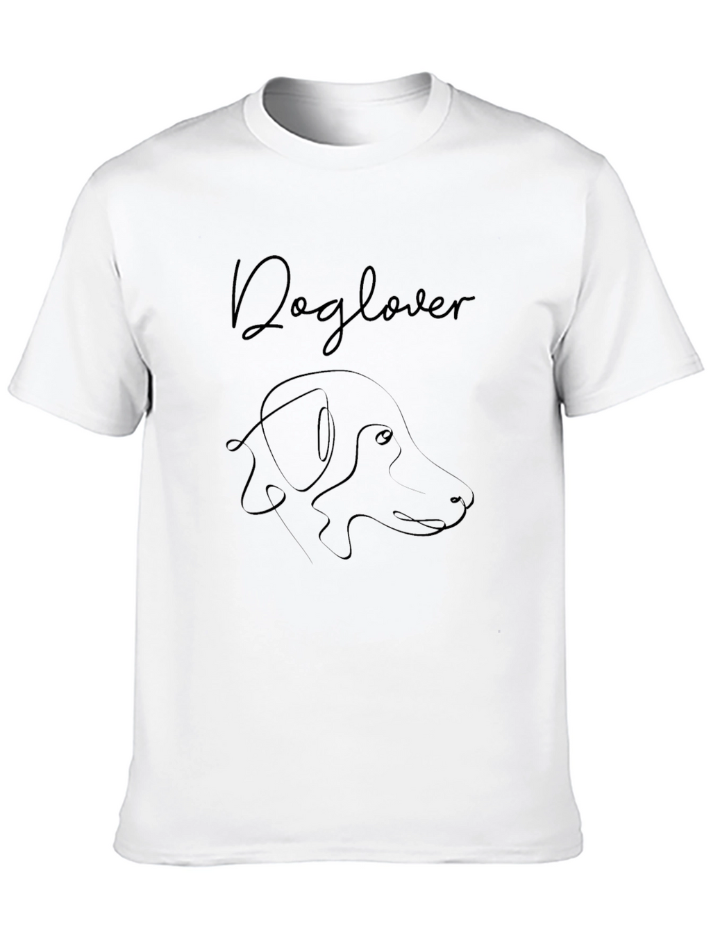 Dog Lover Minimalist Graphic Tee - Black