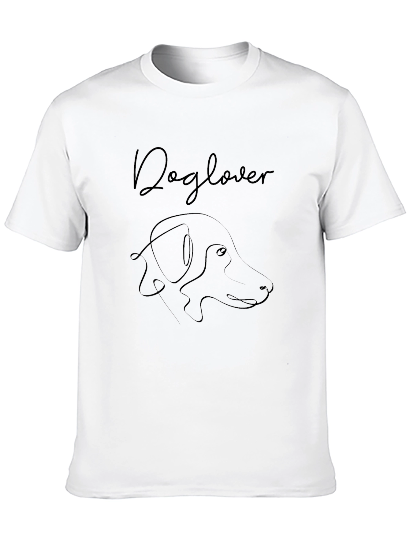 Dog Lover Minimalist Graphic Tee - Black