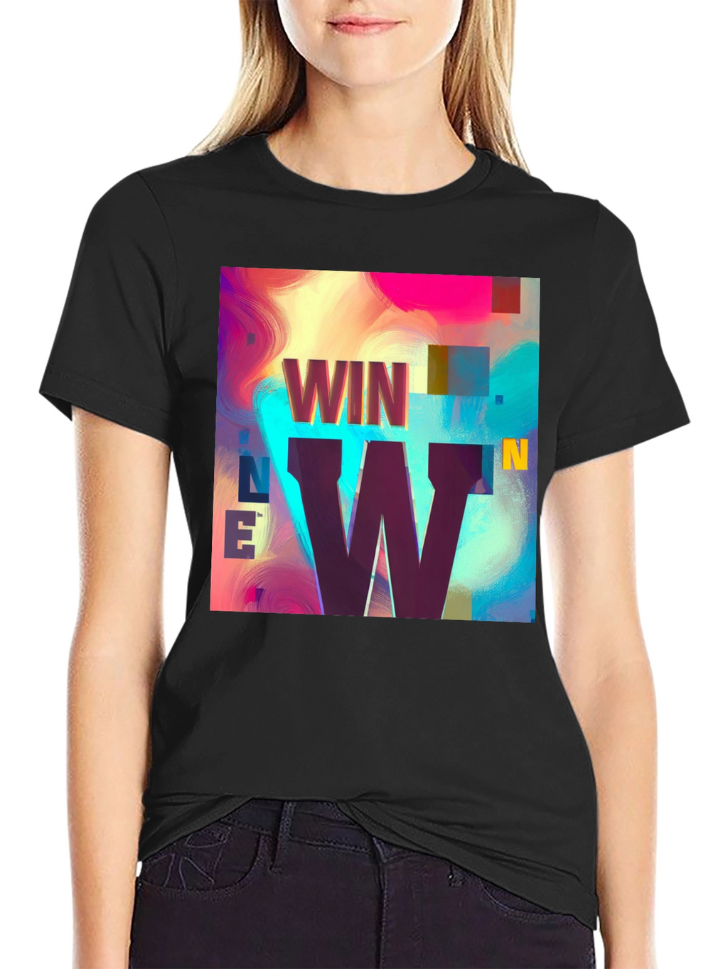 Win-Win Graphic Tee - Trendy Black T-Shirt