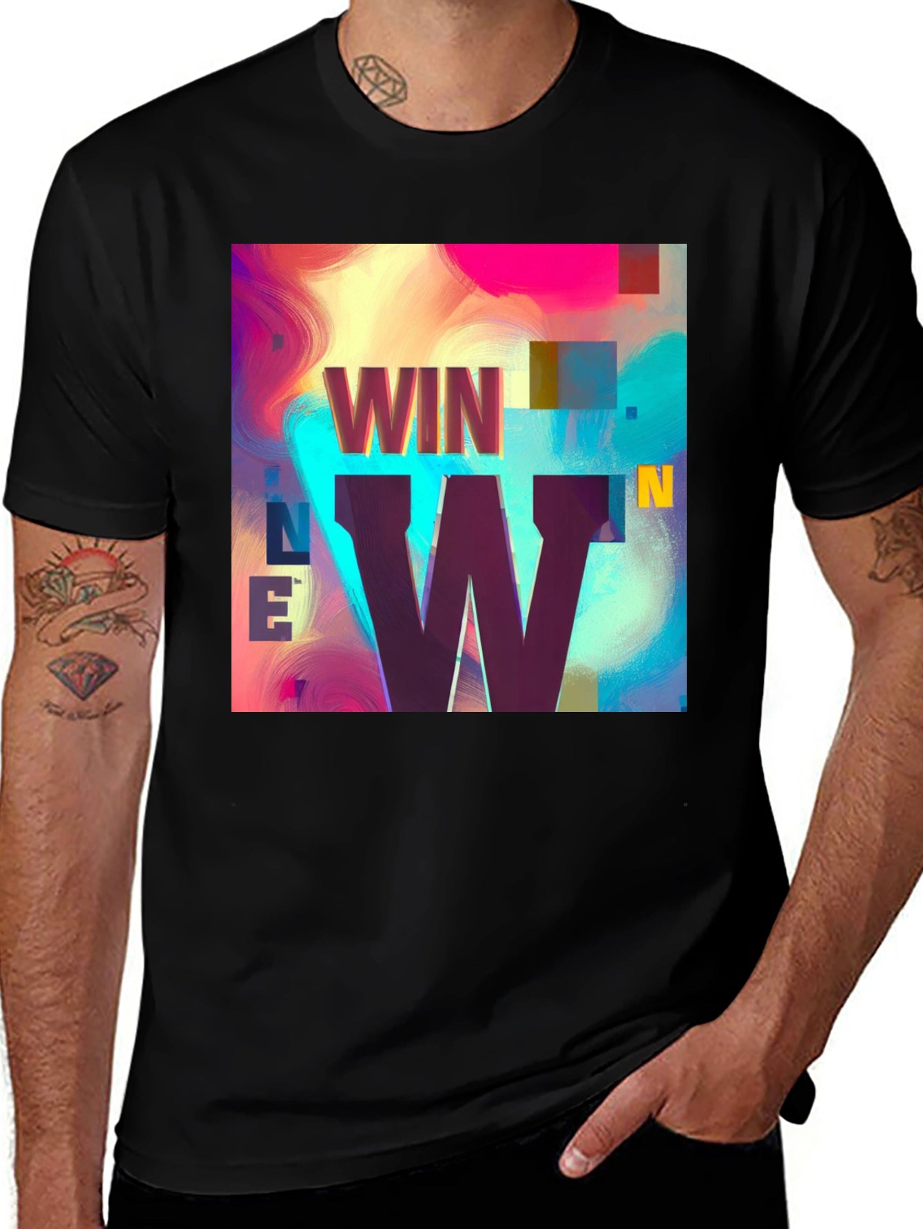 Win-Win Graphic Tee - Trendy Black T-Shirt