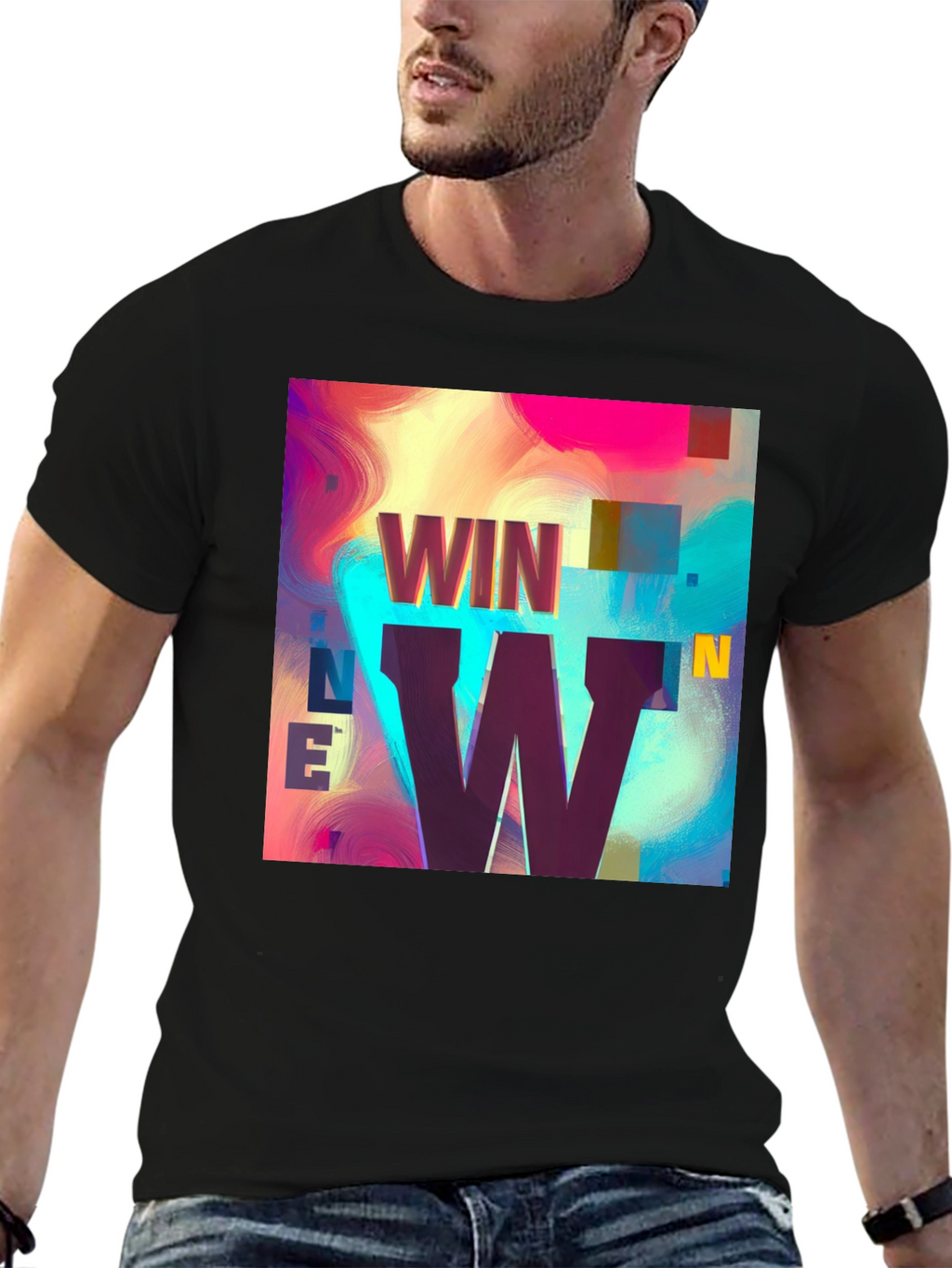 Win-Win Graphic Tee - Trendy Black T-Shirt