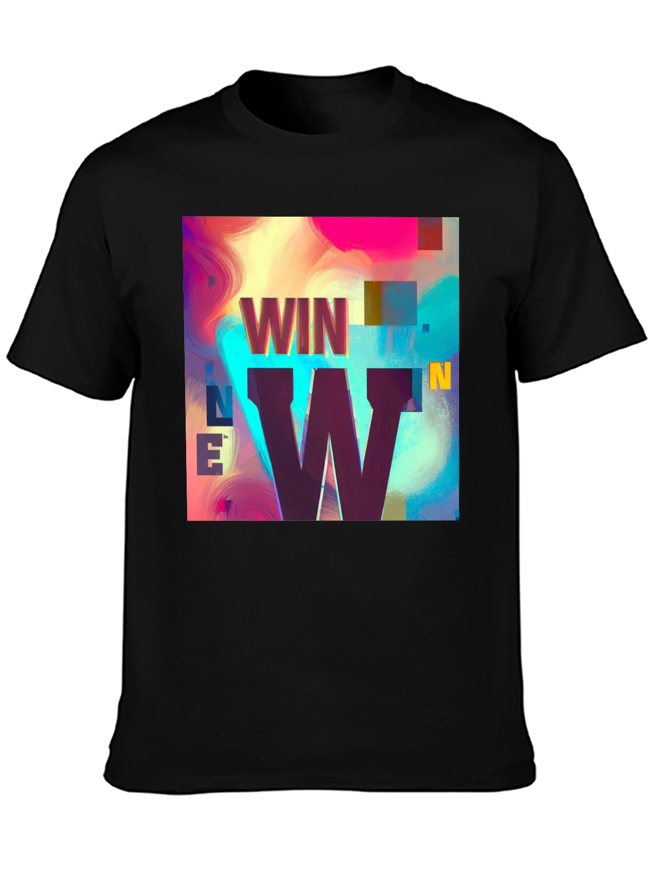 Win-Win Graphic Tee - Trendy Black T-Shirt
