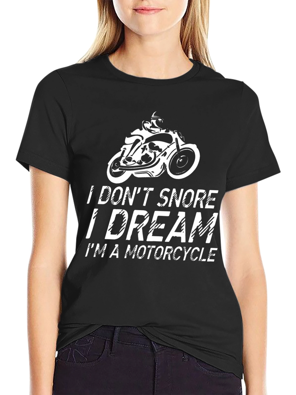 I Dream Im A Motorcycle T-Shirt - Black