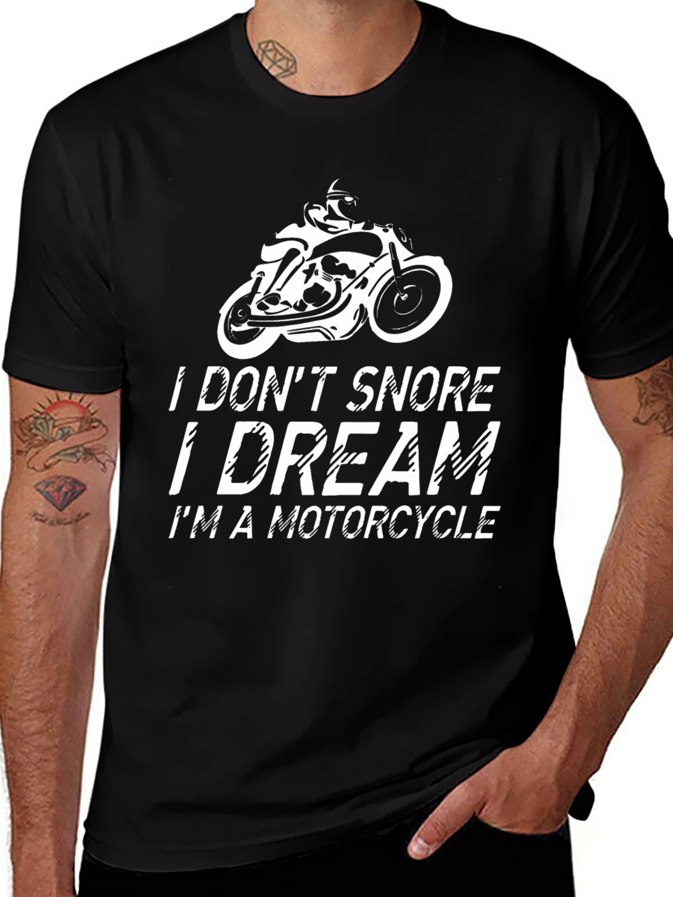 I Dream Im A Motorcycle T-Shirt - Black