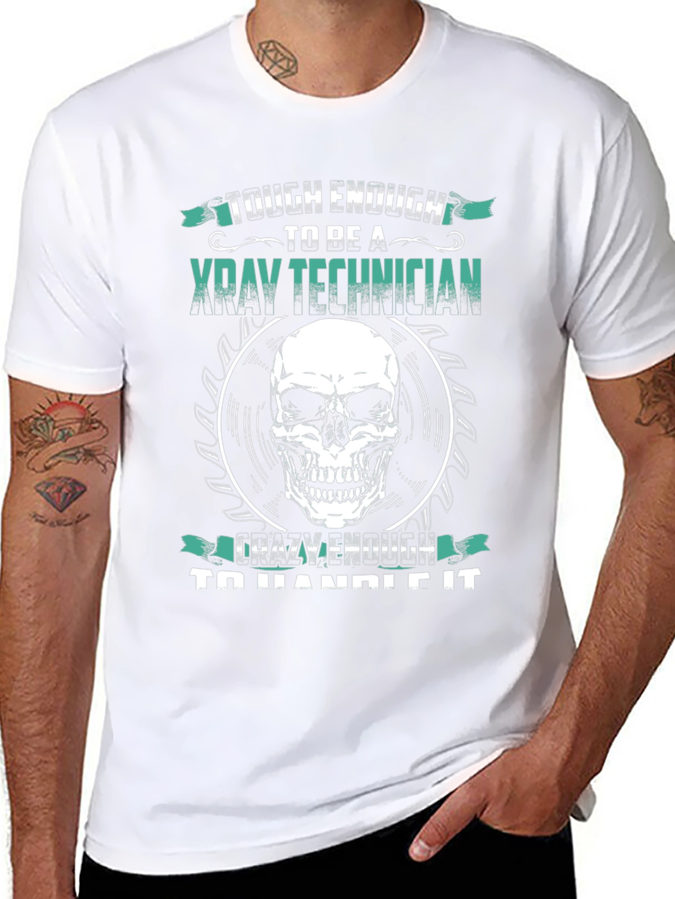 X-Ray Technician Skull Graphic T-Shirt