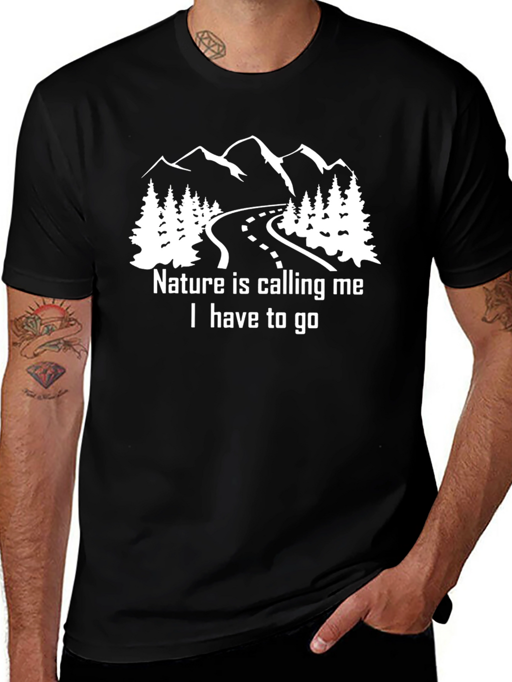 Nature Calling Me Black T-Shirt