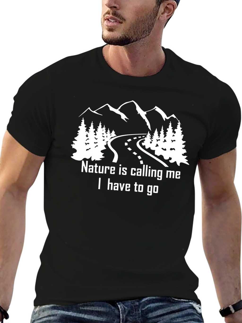 Nature Calling Me Black T-Shirt