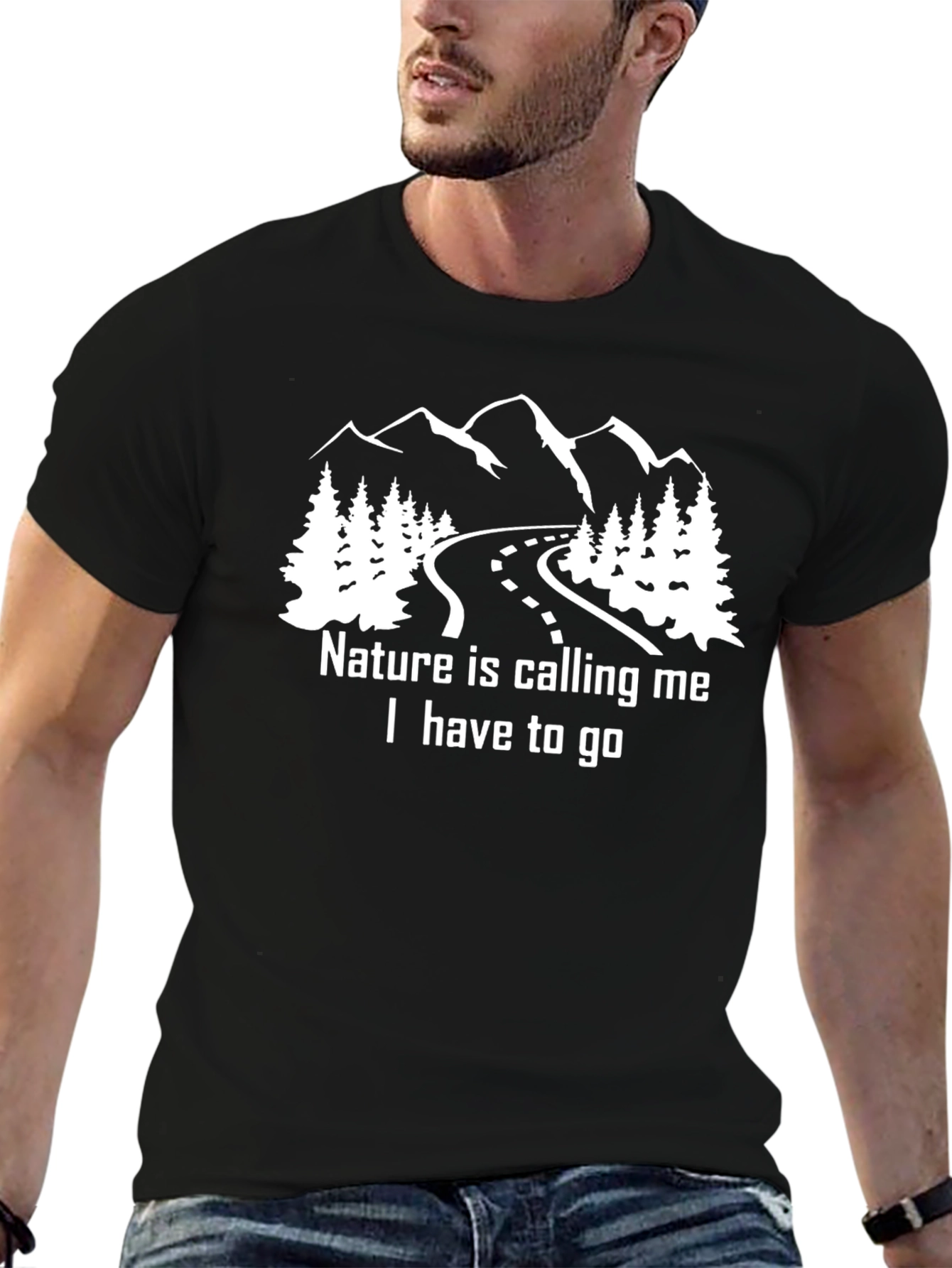 Nature Calling Me Black T-Shirt