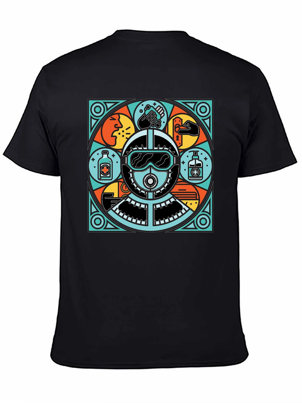 Protective Gear Graphic Tee - Black Crew Neck