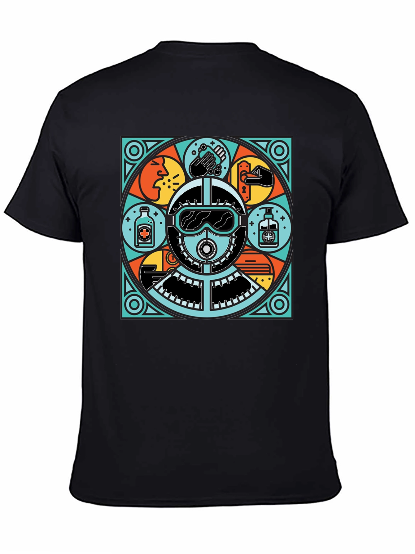 Protective Gear Graphic Tee - Black Crew Neck