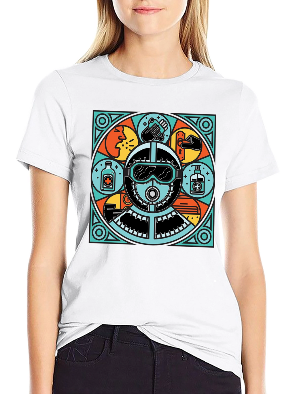 Protective Gear Graphic Tee - Black Crew Neck