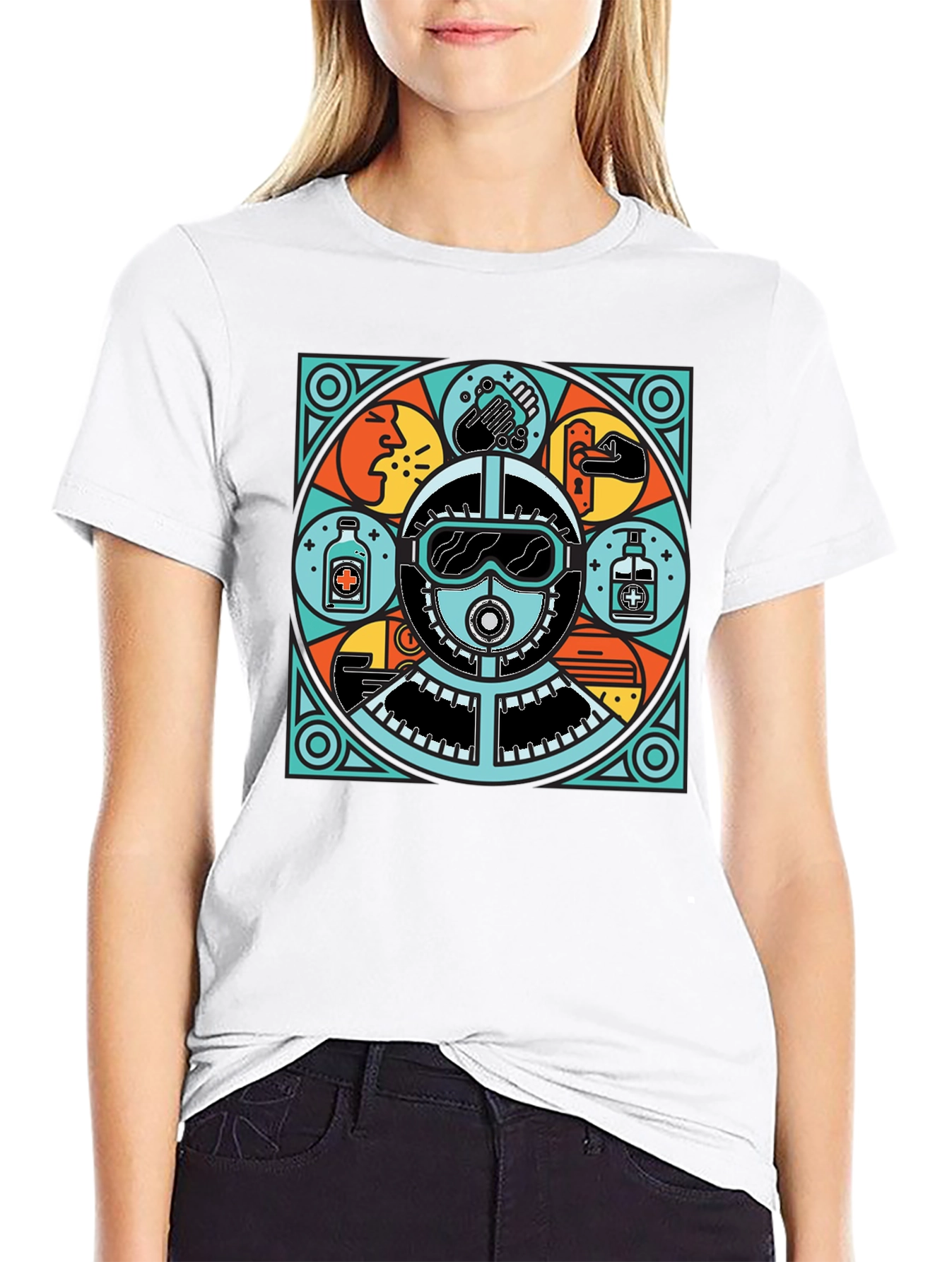Protective Gear Graphic Tee - Black Crew Neck