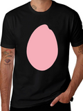 Pink Egg Graphic Black T-Shirt