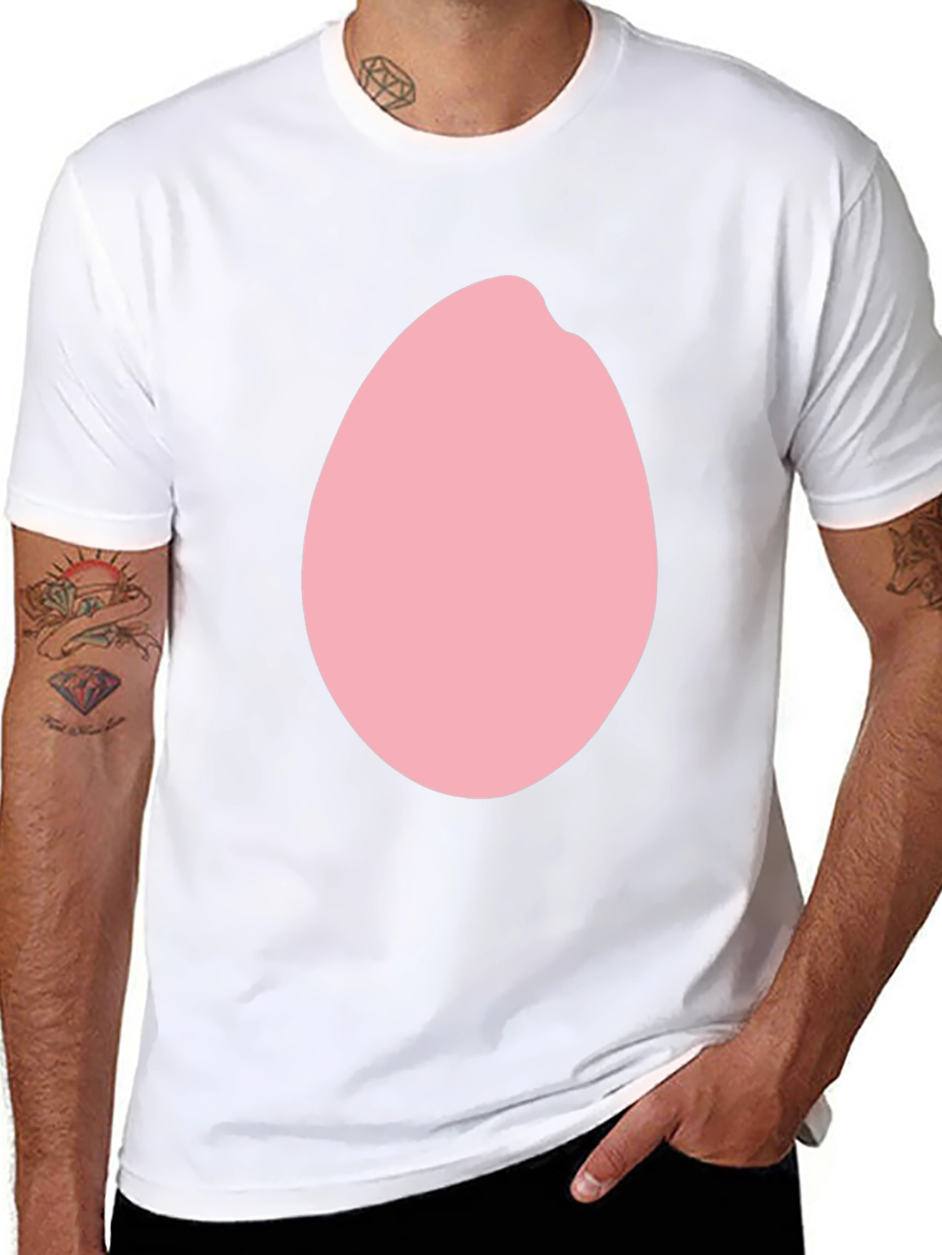 Pink Egg Graphic Black T-Shirt