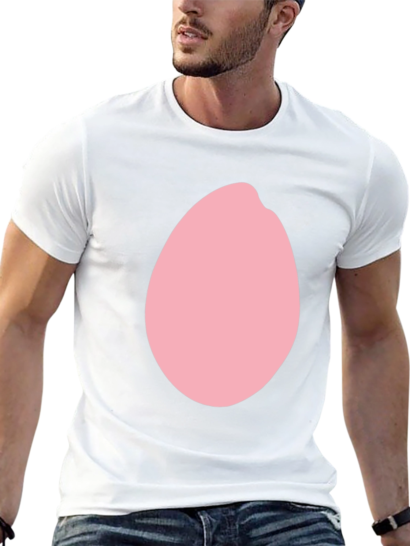 Pink Egg Graphic Black T-Shirt