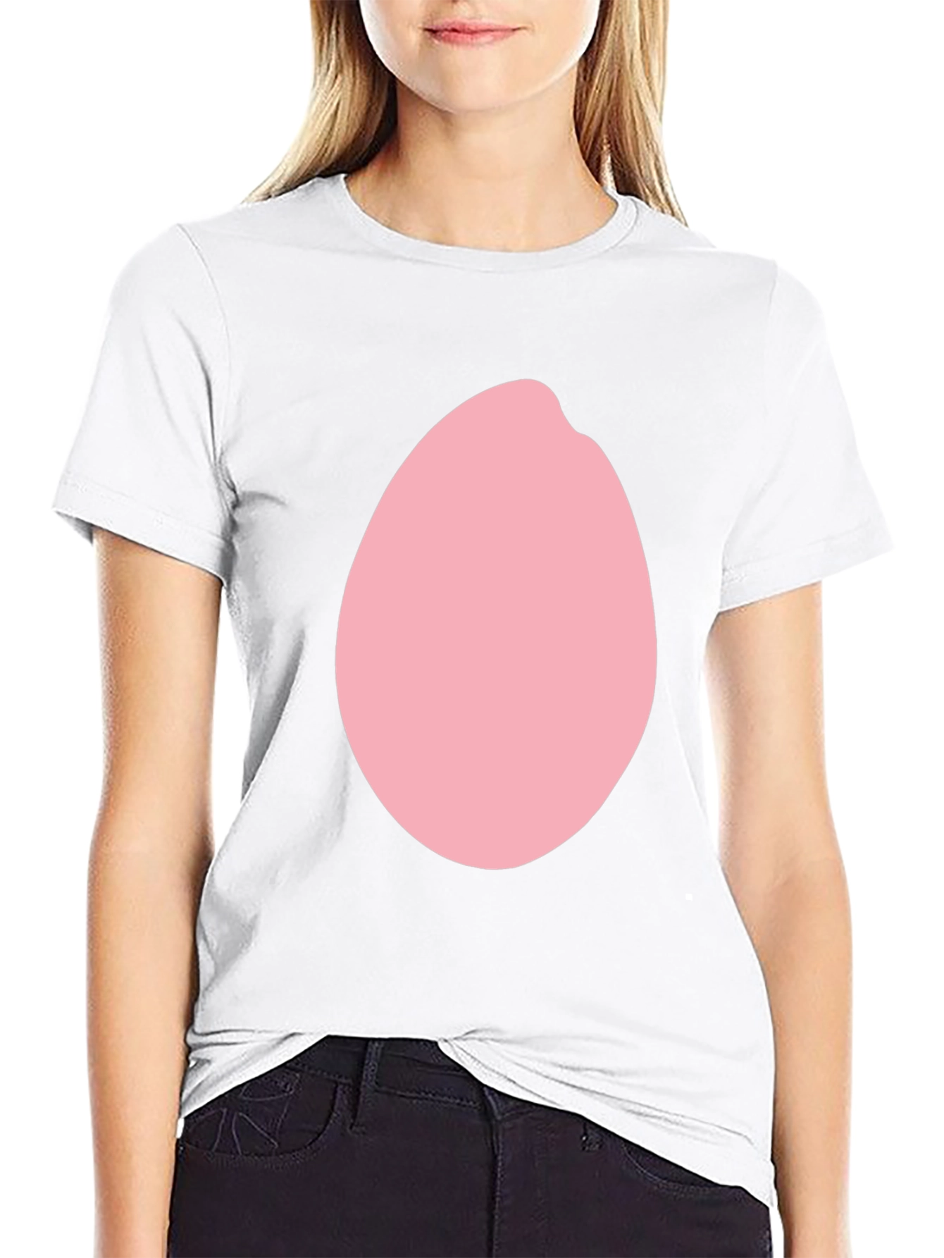 Pink Egg Graphic Black T-Shirt