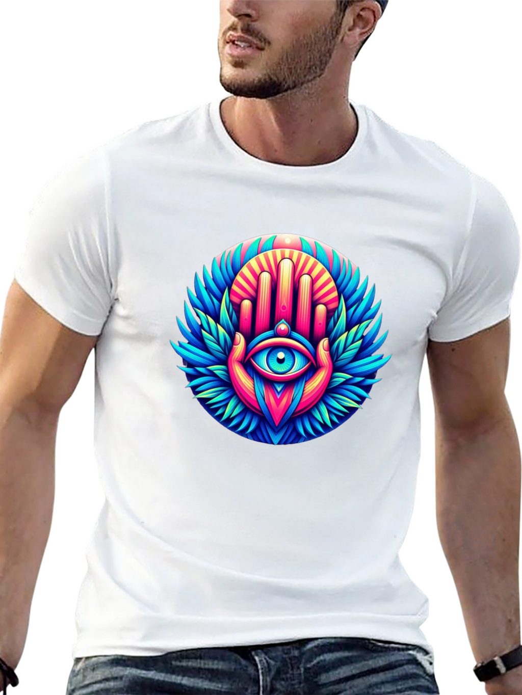 Eye Hand Graphic Tee - Black Cotton Blend