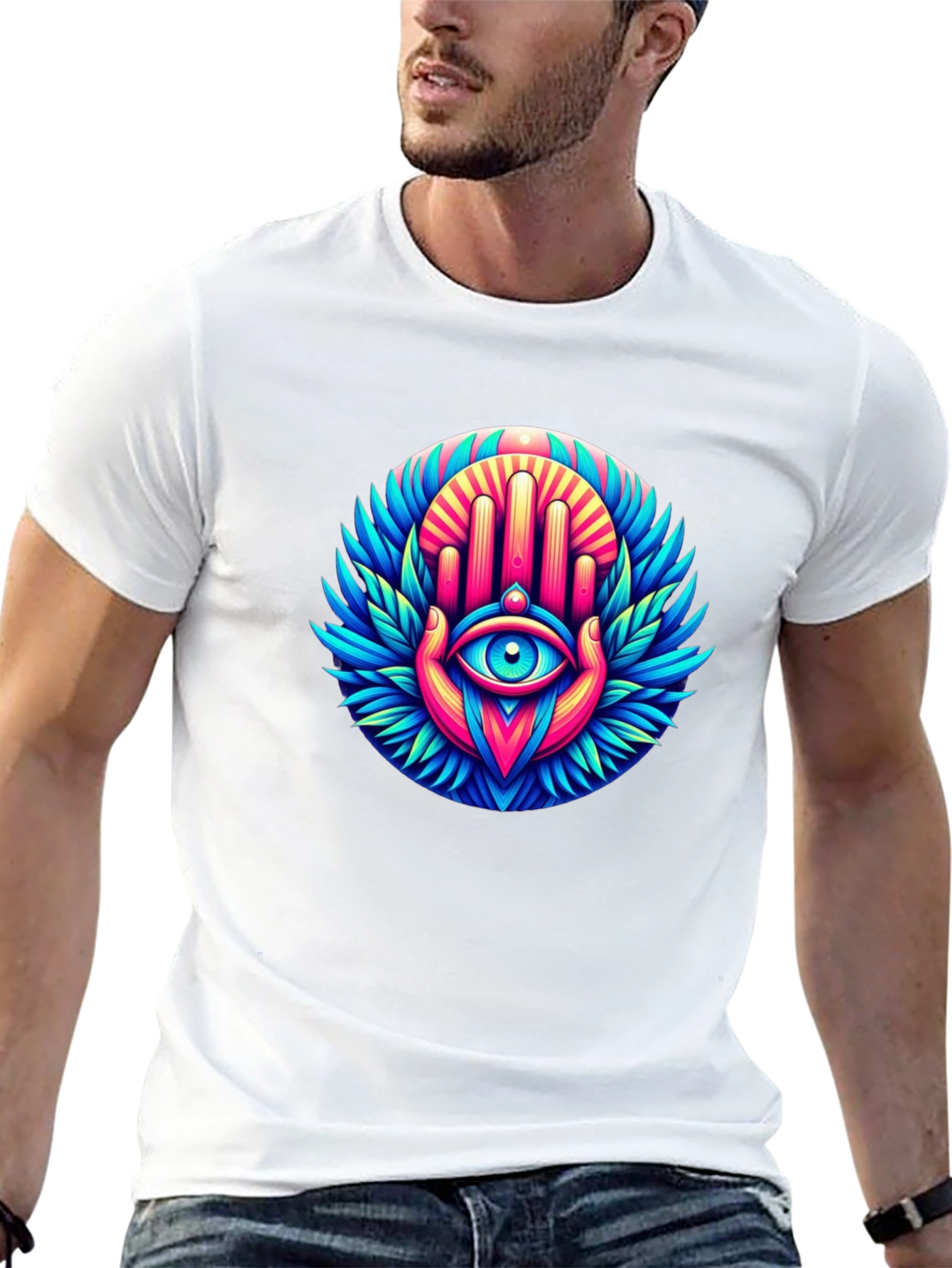 Eye Hand Graphic Tee - Black Cotton Blend