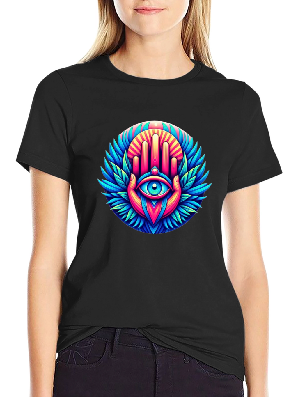 Eye Hand Graphic Tee - Black Cotton Blend