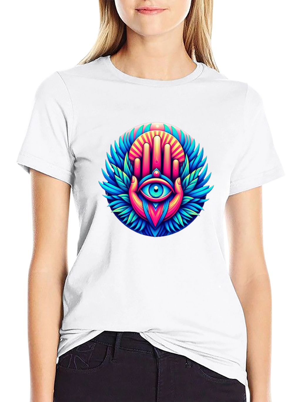 Eye Hand Graphic Tee - Black Cotton Blend